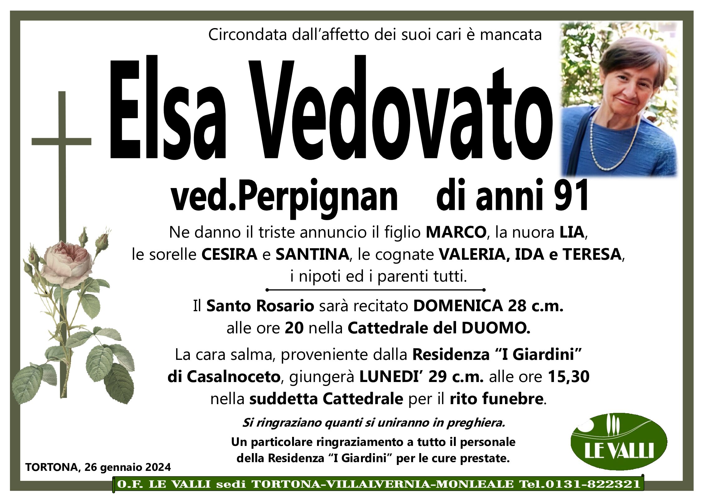 annuncio Vedovato Elsa